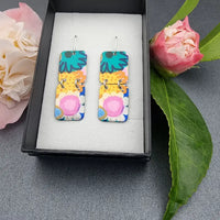 erin.k creative studio - A FOREVER FLOWERS - rectangle drop earrings