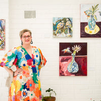 Bree Morrison | Yellow and Black Honeyeater with Antique Bottle