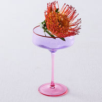 Lilac Colour Block Margarita Glass | set of 2