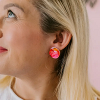 Pink Nade X Grotti Lotti | Bonnie Studs | Magical Mop Tops Print Statement Studs