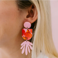 Pink Nade X Grotti Lotti | Jayne | Magical Mop Tops Print Dangle Earrings