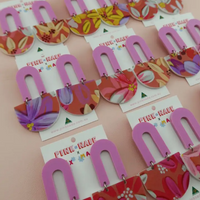 Pink Nade X Alex Mason | Shanice | Poppy and Daisy Print Dangle Earrings