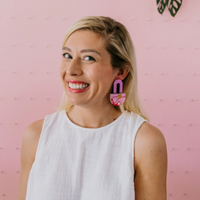 Pink Nade X Alex Mason | Shanice | Poppy and Daisy Print Dangle Earrings
