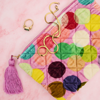 Confetti Pink Velvet Cosmetics Purse