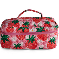 Strawberry Jam Quilted Cotton Toiletry Case