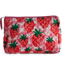 Strawberry Jam Quilted Cotton Toiletry Purse