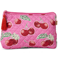 Cherry Blossom Quilted Cotton Toiletry Purse