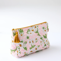 Sweet Daisy Quilted Cotton Toiletry Purse