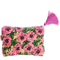 Golden Peony Velvet Cosmetics Purse