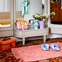 FLOWER HEAD JUTE FLOOR MAT one size