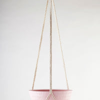 Angus & Celeste Macrame Hanging Planter Large Bright Pink