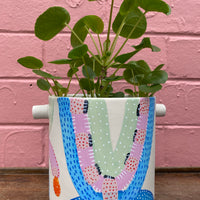 Clare Whitney hand painted ceramic pot | 15cmx15cm cylinder