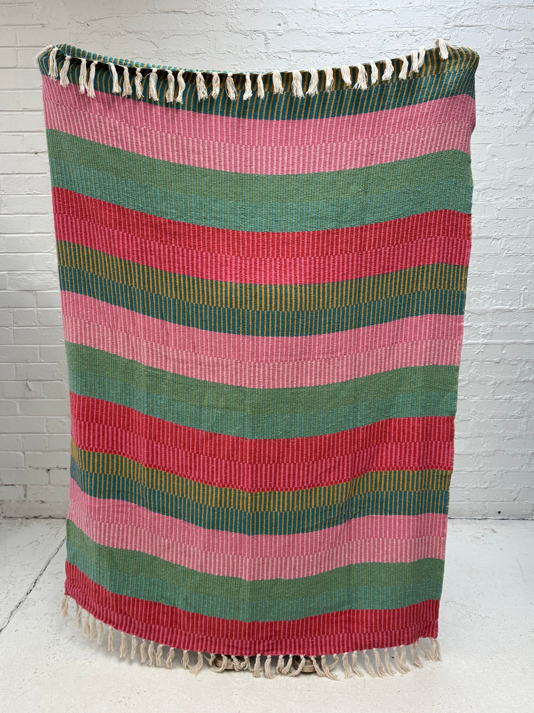 Isnel Recycled Cotton Throw | Green | Bloomingville