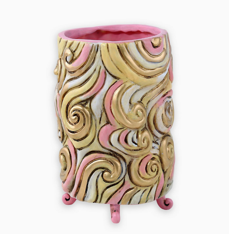 Slipper Orchid + Ellen Designs Fancy Cake Planter COMBO