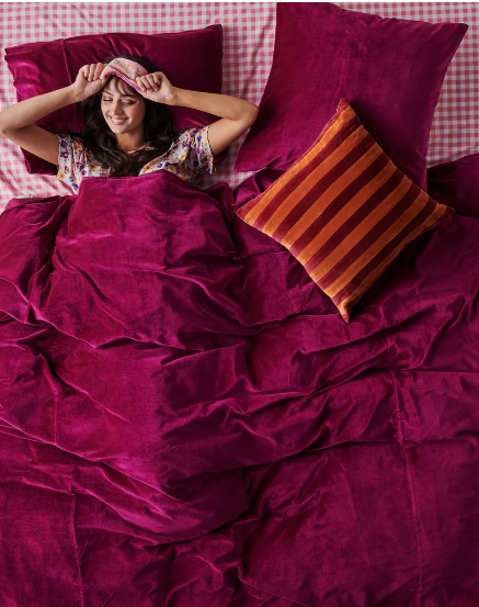 Humphrey striped and Square Velvet Cushion