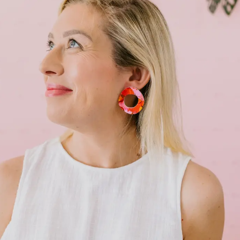 Pink Nade X Grotti Lotti | Bonnie | Magical Mop Tops Print Dangle Earrings