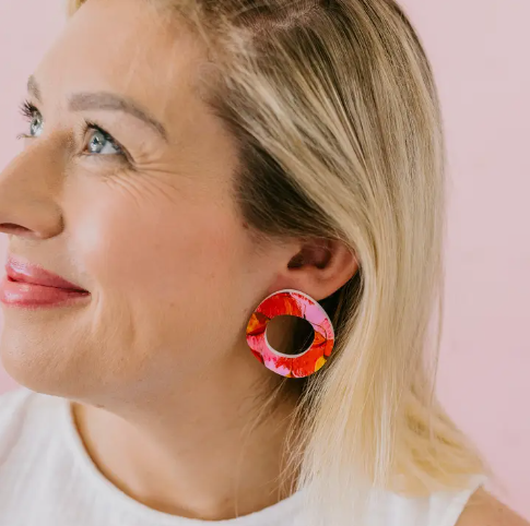 Pink Nade X Grotti Lotti | Bonnie | Magical Mop Tops Print Dangle Earrings