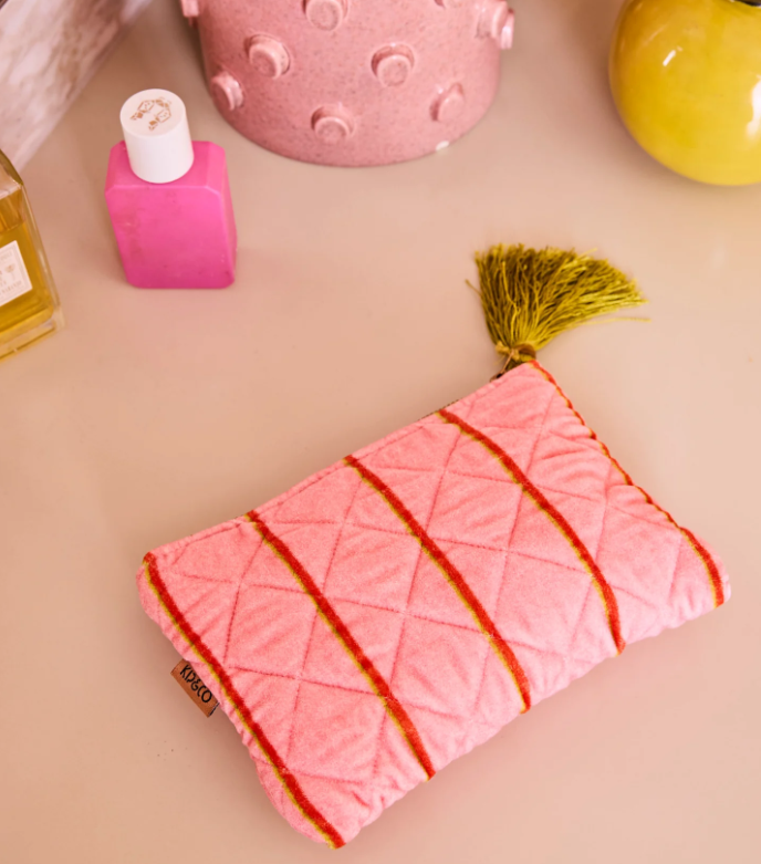 Wategos Soiree Stripe Velvet Cosmetics Purse
