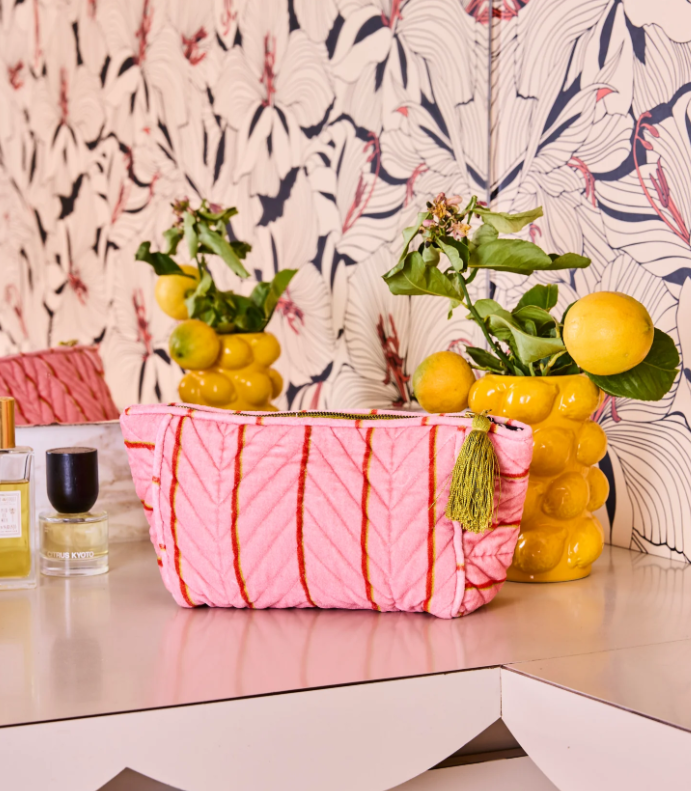 Wategos Soiree Stripe Velvet Toiletry Bag