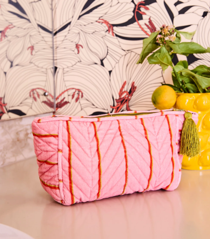 Wategos Soiree Stripe Velvet Toiletry Bag