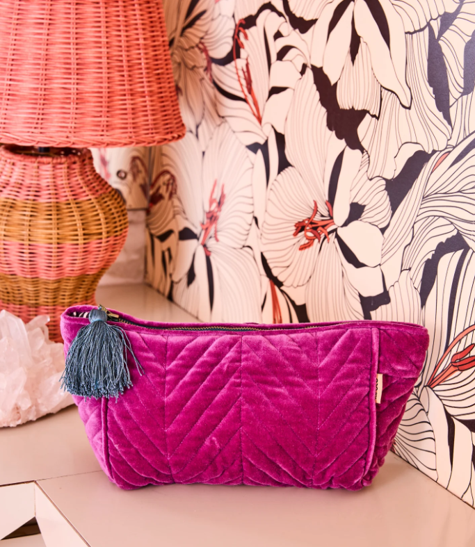 Wild Grape Velvet Toiletry Bag
