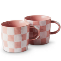 KIP & CO Checkered Mugs | 2 piece set