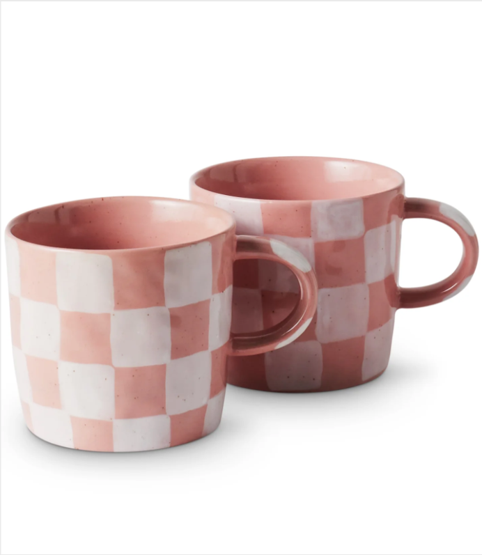 KIP & CO Checkered Mugs | 2 piece set