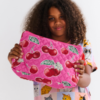 Cherry Blossom Quilted Cotton Toiletry Purse