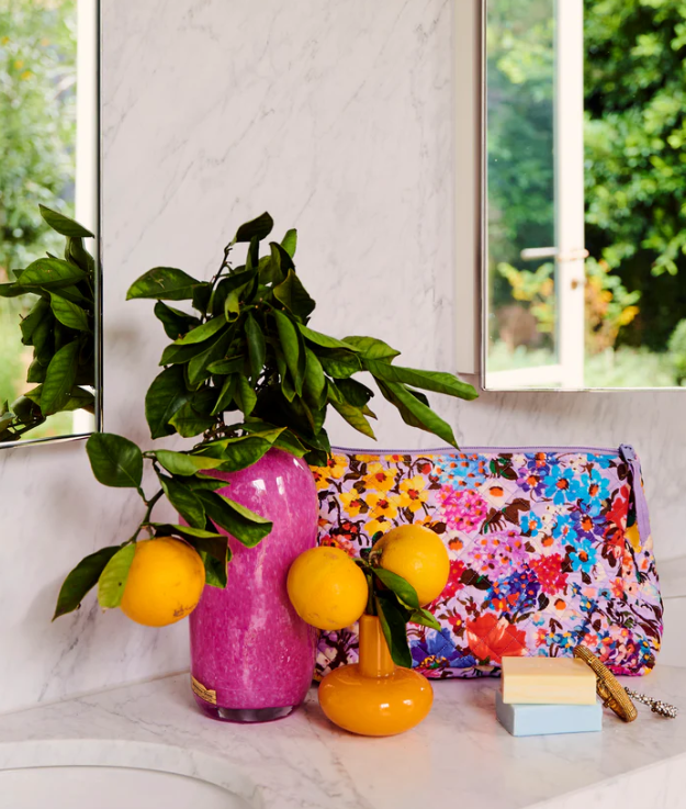 Forever Floral Quilted Cotton Toiletry Purse