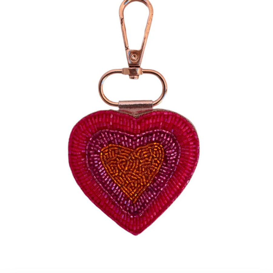 Heart Beaded Keychain