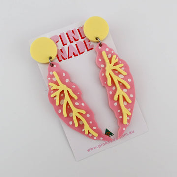 Begonia Leaf Dangle Pink / Yellow