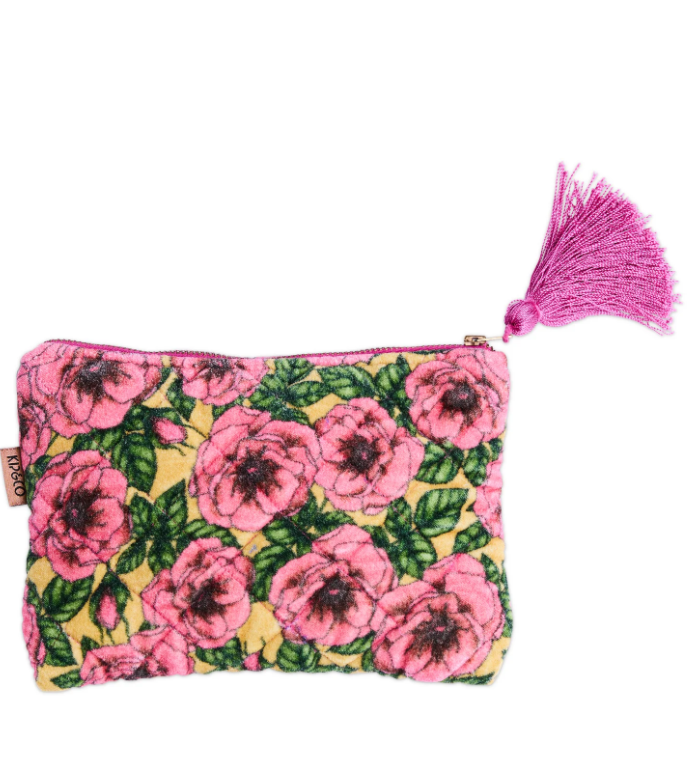 Golden Peony Velvet Cosmetics Purse