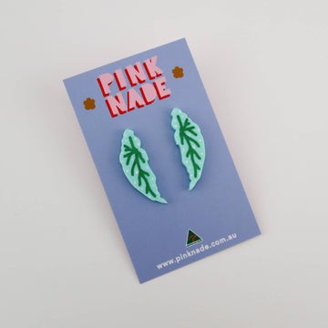 Begonia Leaf Statement Studs