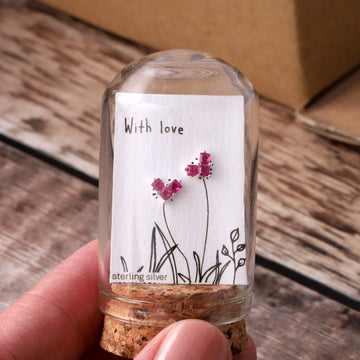 Attic Creations | With Love | ruby crystal heart earrings