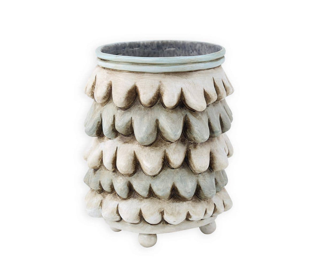 Ellen Designs | Blue Vera Fringe Planter