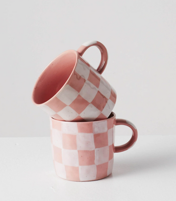 KIP & CO Checkered Mugs | 2 piece set