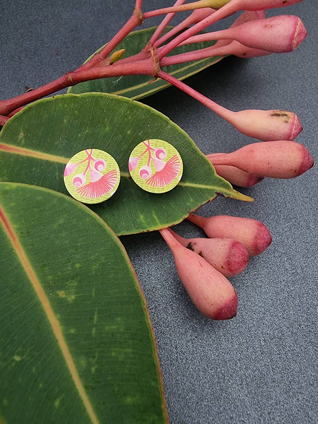 erin.k creative studio - A BUSH WALK - Gum Blossom disc studs