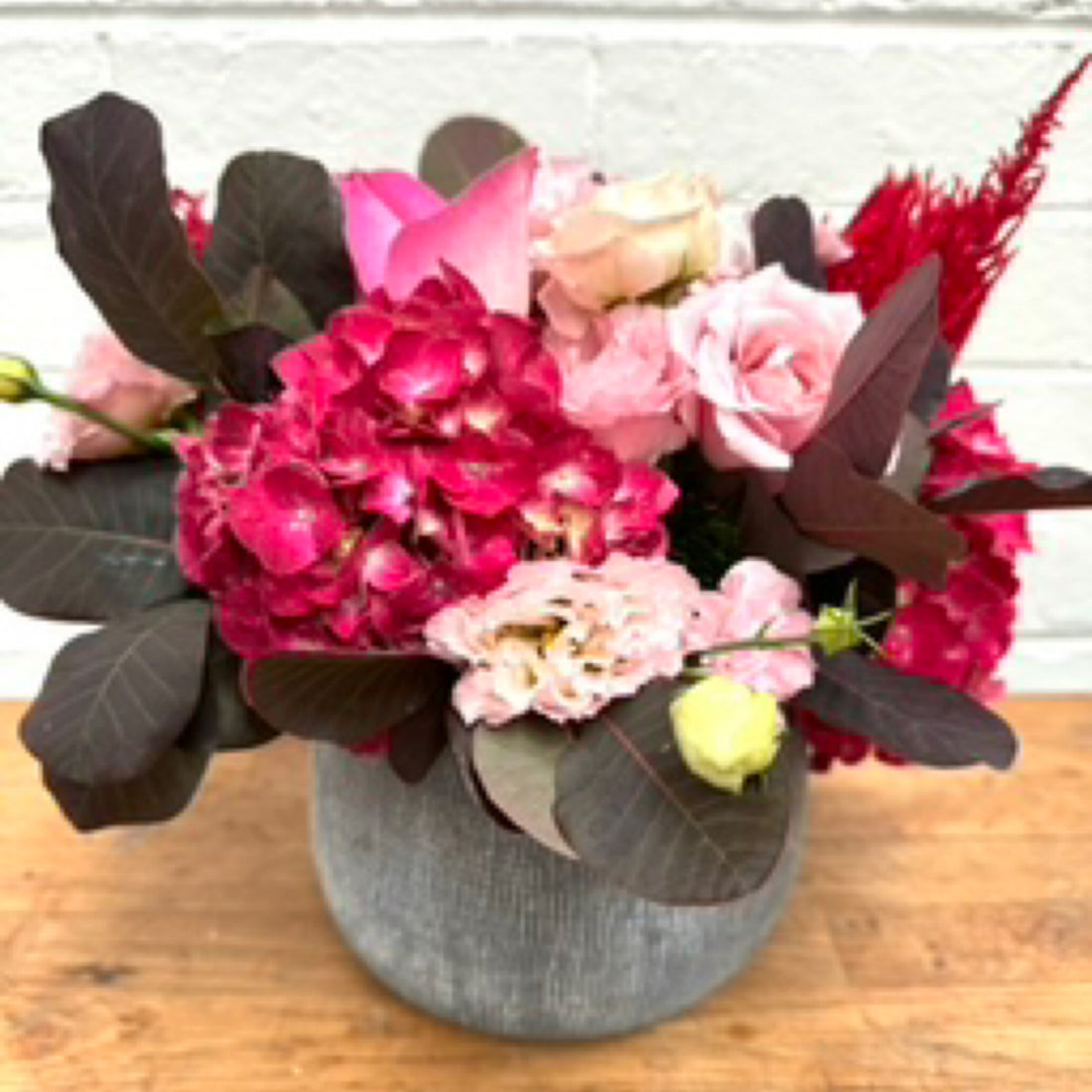 Posy in concrete pot