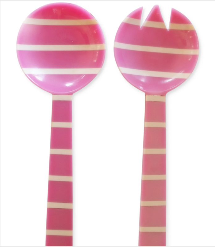 GYSPSY ROSE STRIP RESIN SALAD SERVERS