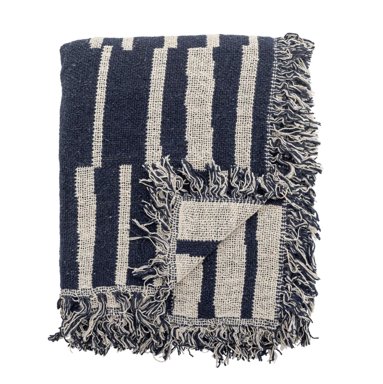 Frankie Recycled Cotton Throw | Ink | Bloomingville