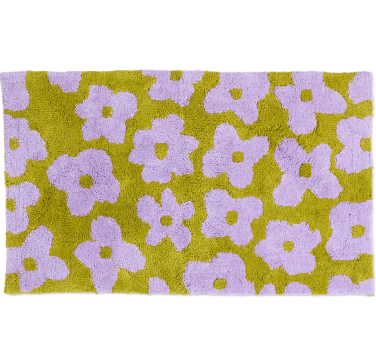 Big flower bath mat