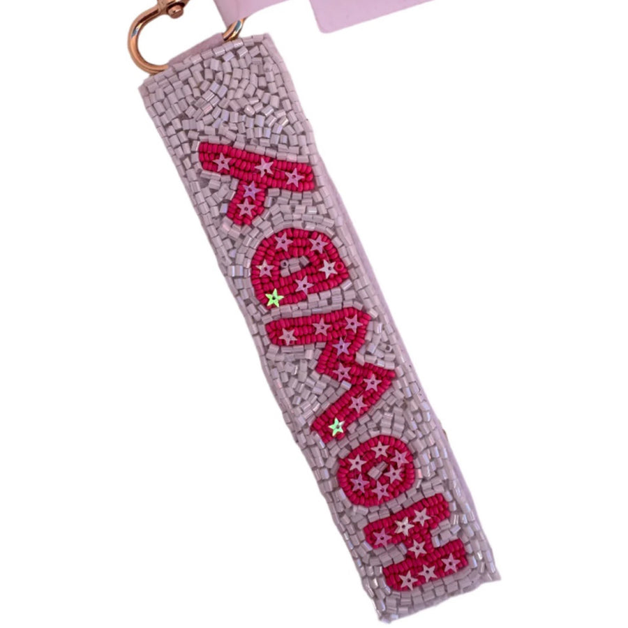 Howdy Beaded Keychain