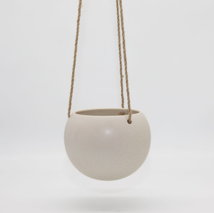 ORBIT HANGING PLANTER | SMALL | OATMEAL