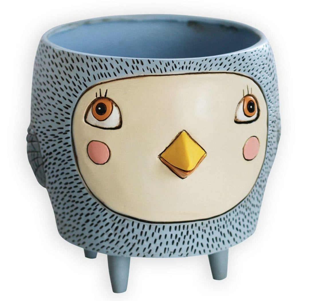 Ellen Designs | Hello Birdie Blue Planter