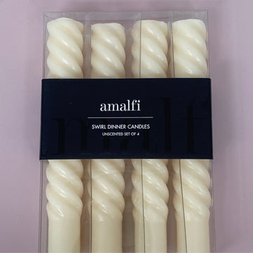 Amalfi Swirl Dinner Candle | 4 pack