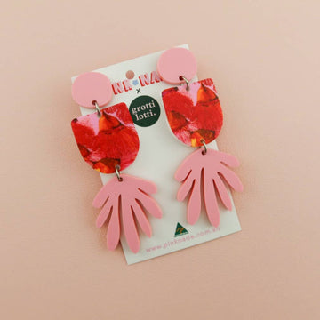 Pink Nade X Grotti Lotti | Jayne | Magical Mop Tops Print Dangle Earrings