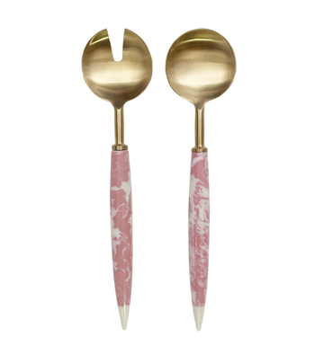 PINK MARBLE SALAD SERVERS