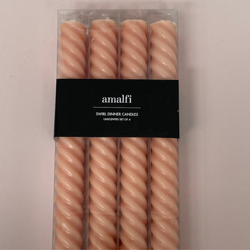 Amalfi Swirl Dinner Candle | 4 pack