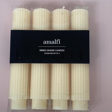 Amalfi Ribbed Dinner Candle | 4 pack