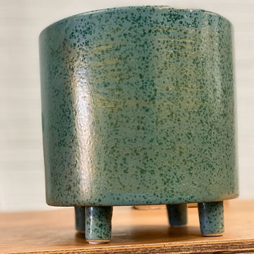 Cresta Footed Pot In Green